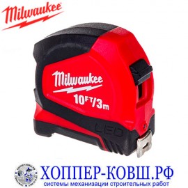 Рулетка Milwaukee LED с подсветкой 3 м/10 фт арт. 48226602